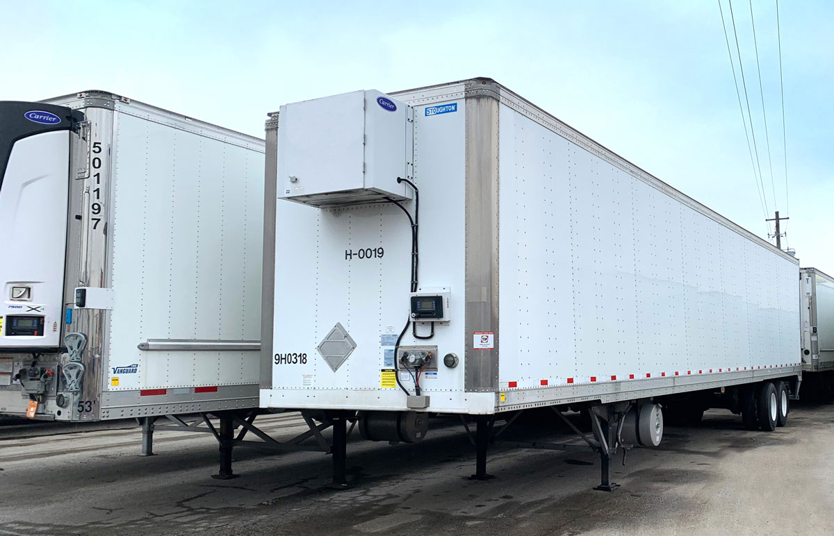 heated trailers in parking lot