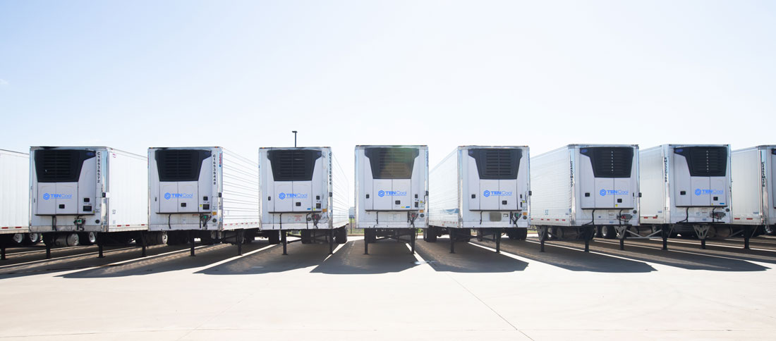 ten cool trailers lined up in parking lot