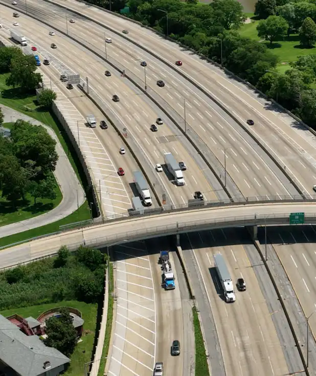 highway traffic aerial view