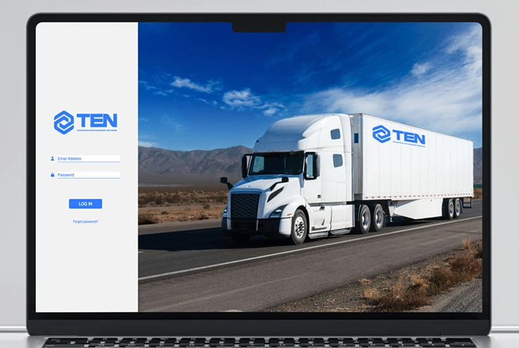 TEN Customer portal desktop mockup