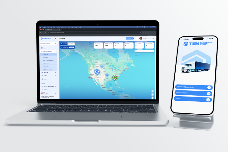 TEN Customer portal desktop mockup